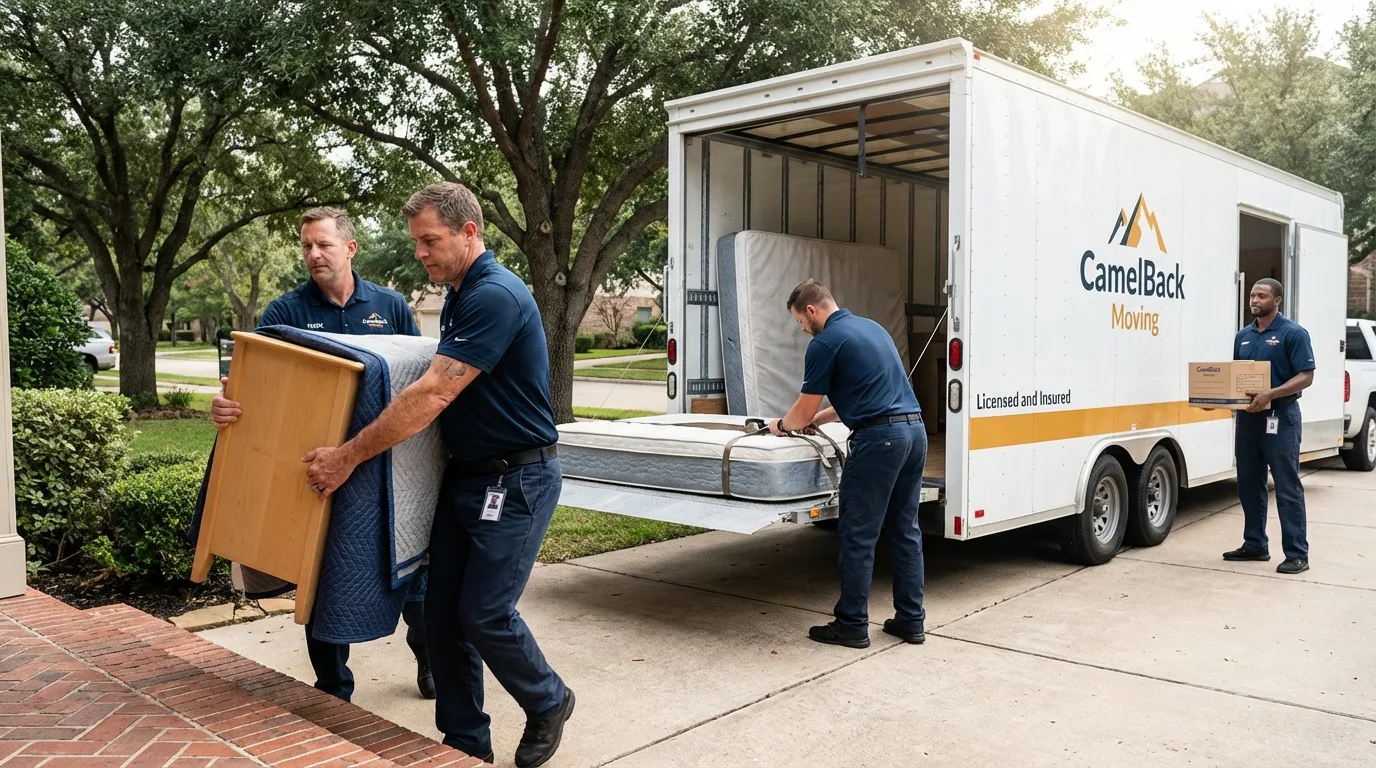 Crew loading residential truck for cross-state move from Berrien Springs, MI