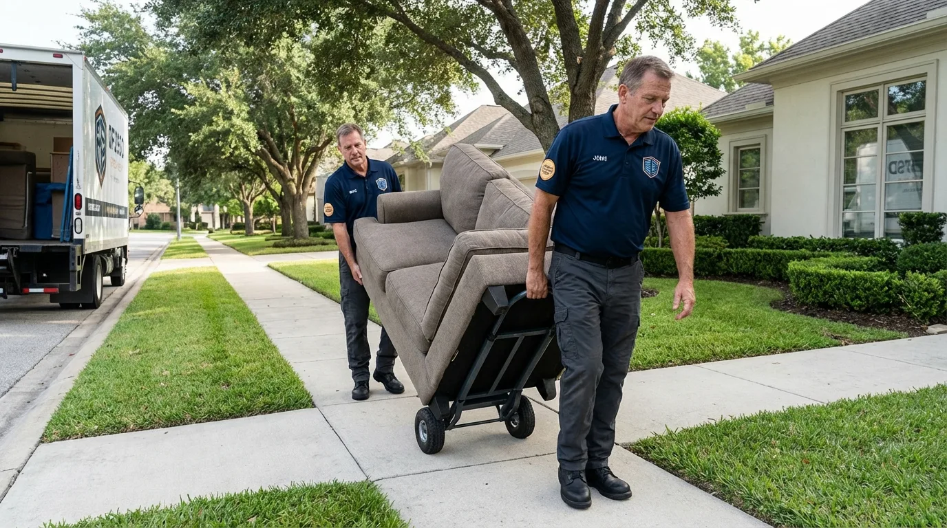 Local residential moving crew loading furniture in Berrien Springs, MI
