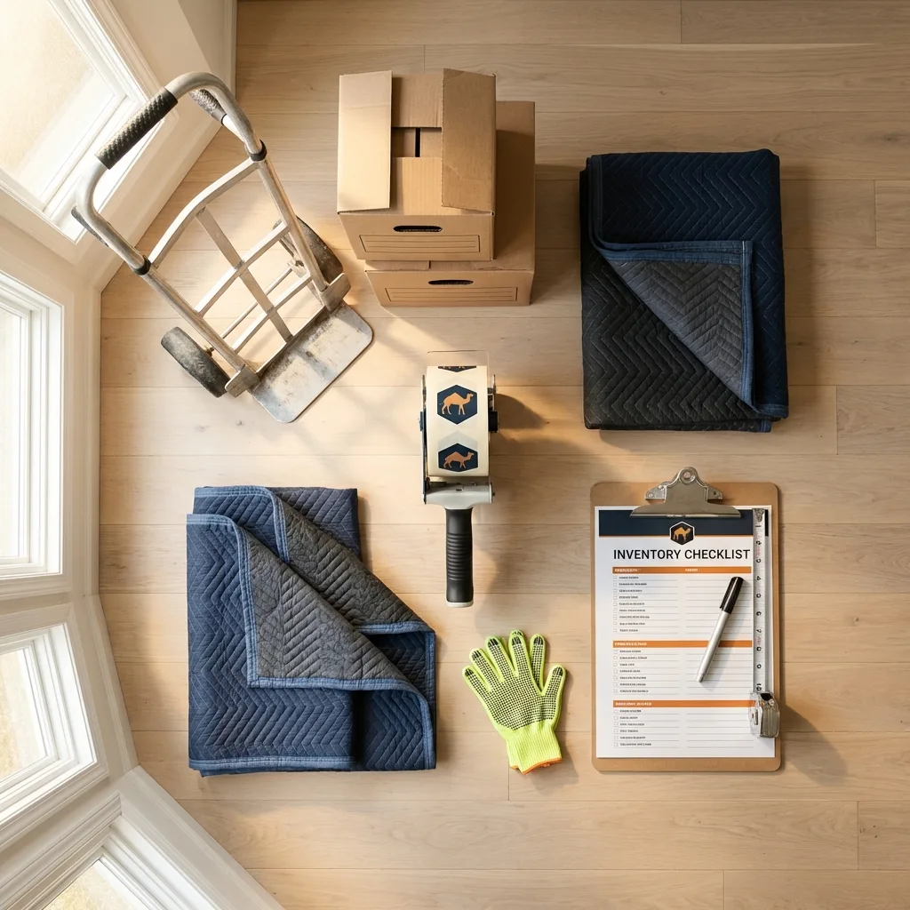 Professional moving supplies and packing materials layout for Berrien Springs residential relocations